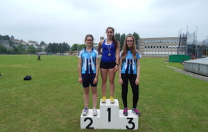 Emma Menant et Maëva Aubril 2éme et 3éme cadettes du lancer de disque 1kg