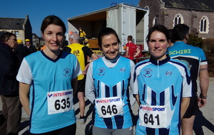 Sandrine, Sarah et Anne-Laure sur le 8km