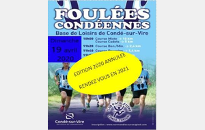 Foulées Condéennes : édition 2020 annulée - RDV en 2021